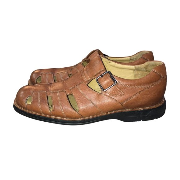 Johnston & Murphy Fisherman Sandal Shoes Mens 12M Used Brown Leather 20 5880 - Picture 15 of 16